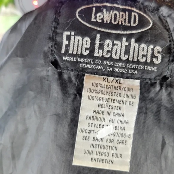 LeWORLD FINE LEATHERS vintage leather black coat, USA - Picture 2 of 6